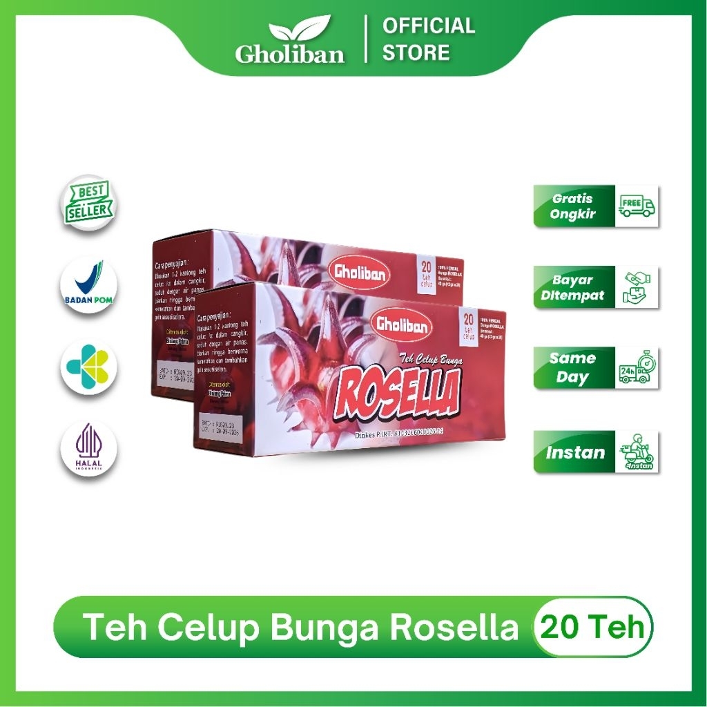 

Gholiban Teh Celup Bunga Rosella 20 Teh Kaya Antioksidan & Baik untuk Jantung