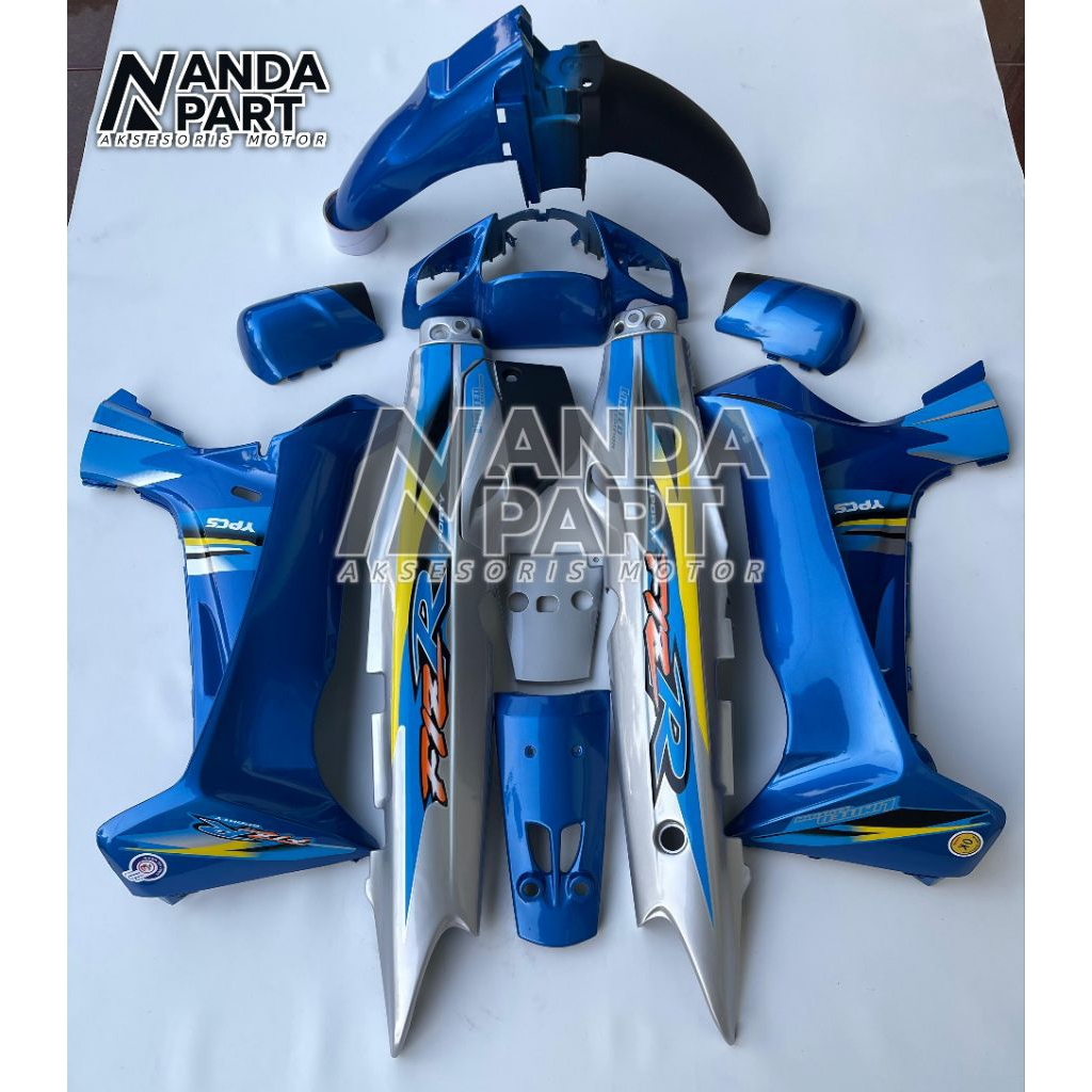 bodi set Fiz r | bodi set Fiz | bodi fullset fiz r biru silver  striping kuning