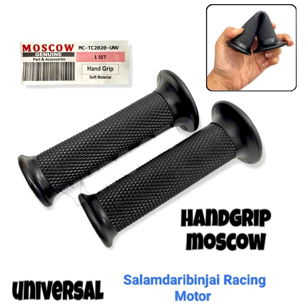 GRIP HITAM MOSCOW LEMBUT UNIVERSAL MOTOR BEBEK SUPRA BEAT VARIO MIO SMASH GRAND SUPRA FIT NEW 125 HA