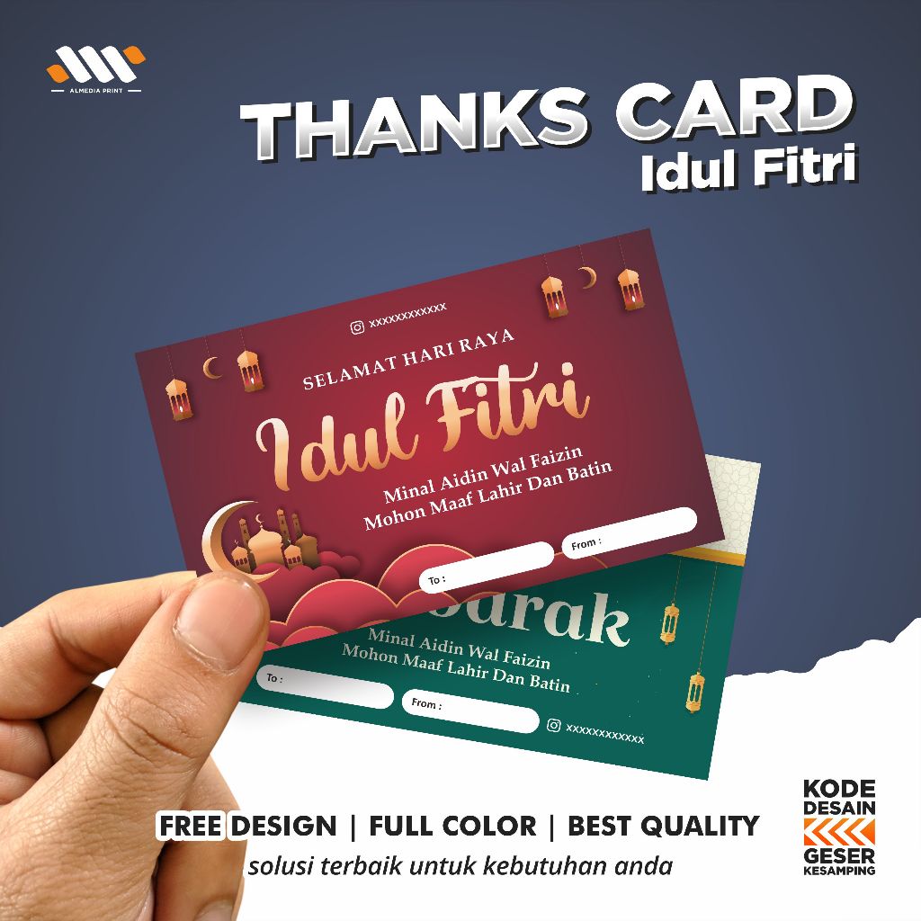 

Cetak Kartu Ucapan Idul Fitri / Kartu Lebaran Sticker Stiker Ucapan Idul Fitri (GRATIS DESAIN)
