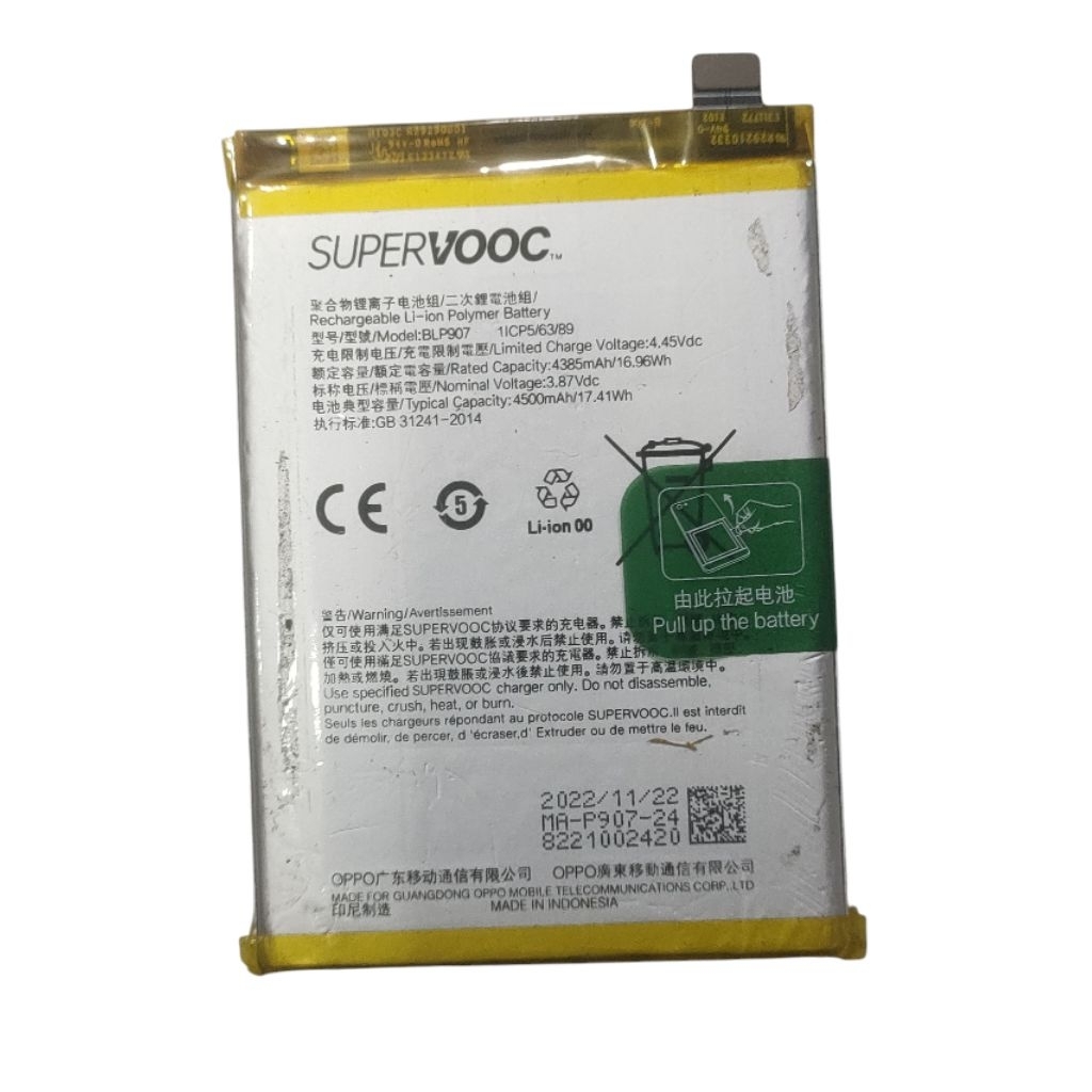 batrai oppo BLP907 A96 4G/RENO 7/RENO 8 oti copotan