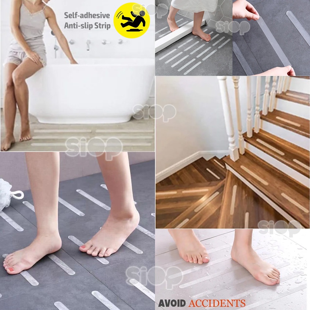 Stiker Anti Slip Anti Licin 5pcs/6pcs Tempel Lantai Keramik Kamar Mandi Toilet Dapur