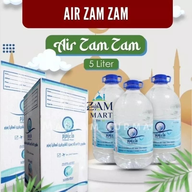 

Zamzam Water - Air Zamzam Asli dari Makkah 100% Asli & Murni Tanpa Campuran kemasan 5 Liter Barcode Pesawat (Hanya pengiriman