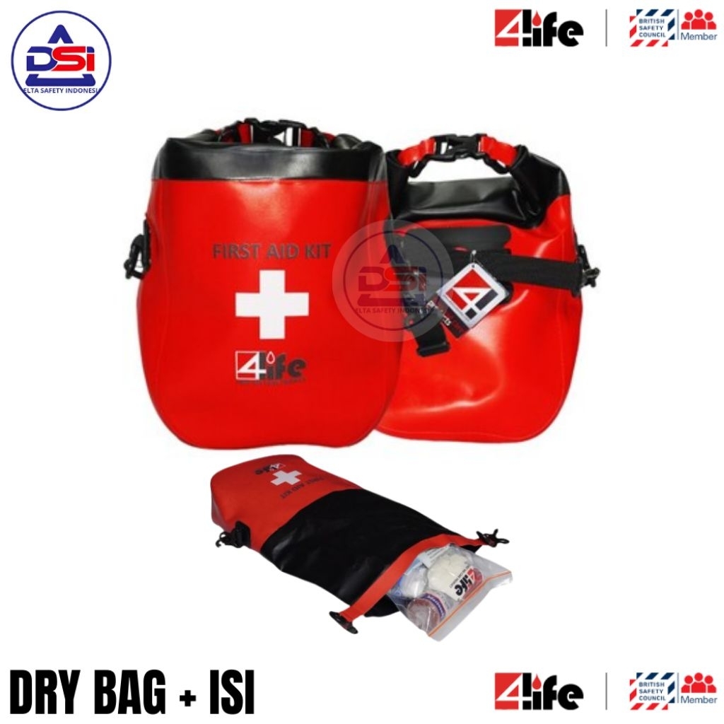 4LIFE FIRST AID KIT DRY BAG BAHAN PVC 5 LITER LENGKAP ISI