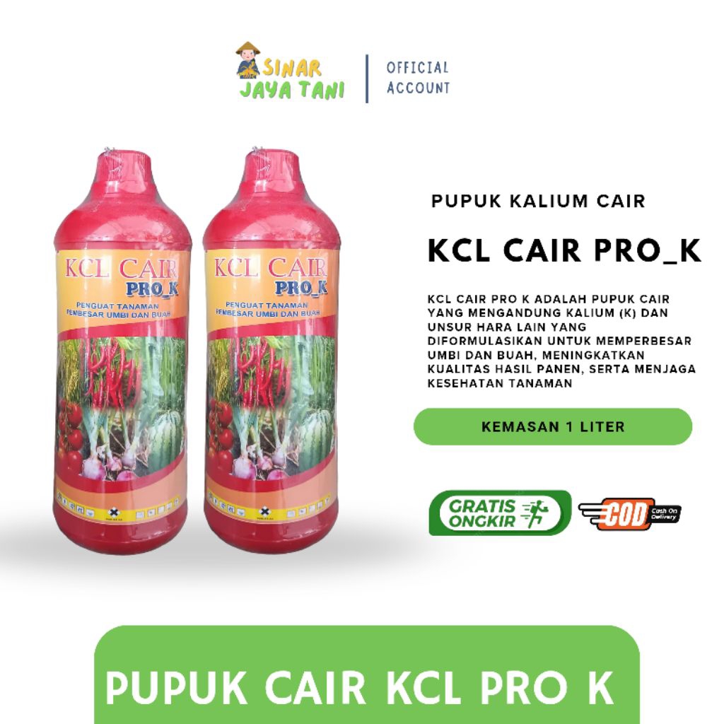Pupuk Nutrisi Tanaman KCL Cair Pro-K 1 Liter - Untuk Pertumbuhan Tanaman yang Lebih Baik Kalium