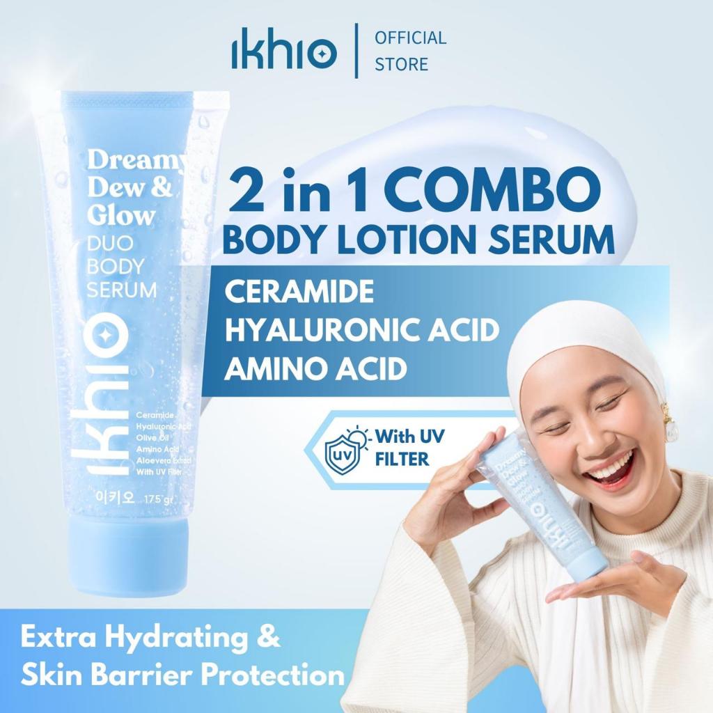 IKHIO Dreamy Dew & Glow Body Lotion Serum Body Gel Serum Ceramide Hyaluronic Aloevera Serum Day and 