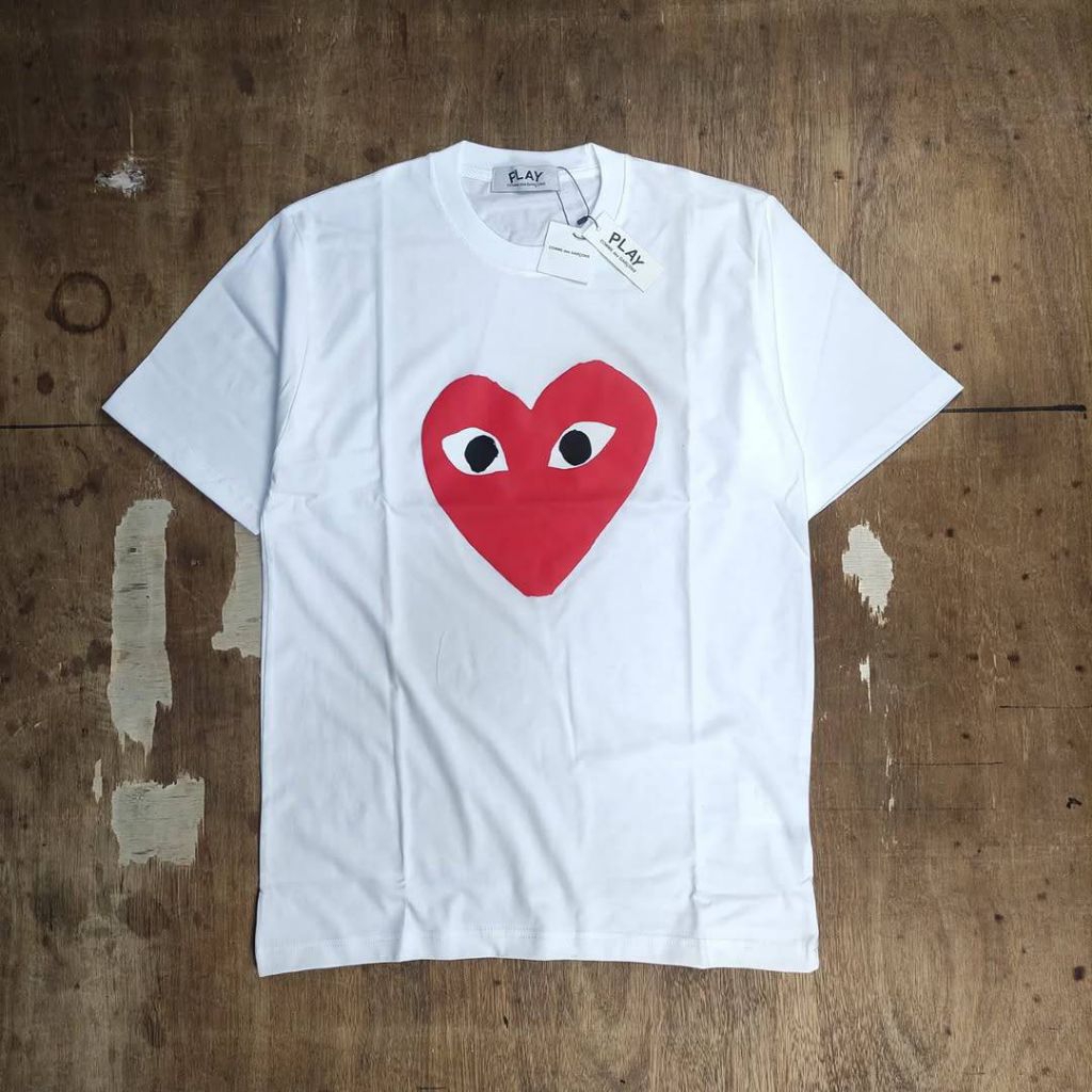 Kaos Tshirt CDG Play Red Heart Cotton Combed 24s Mirror Fulltag