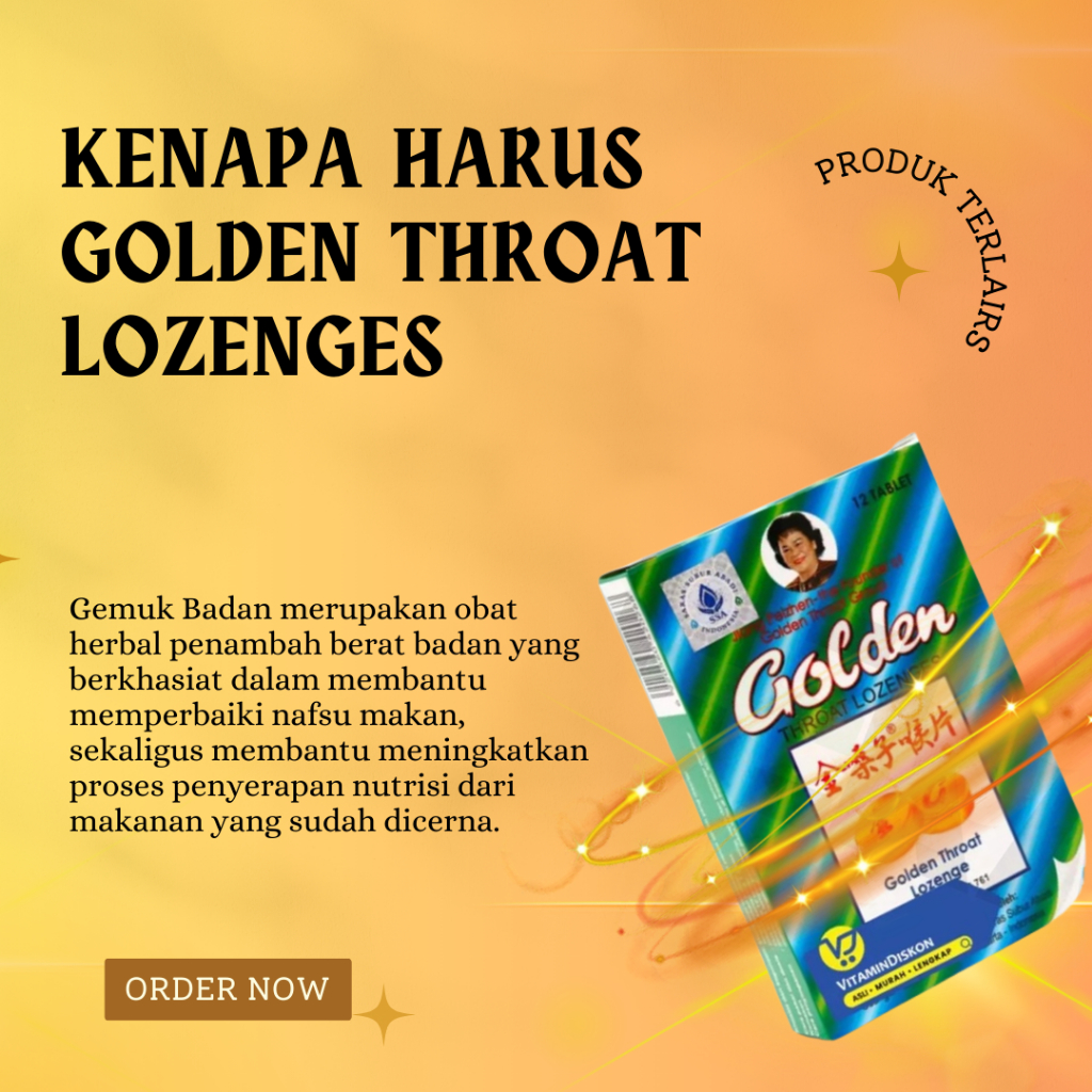 

Golden Throat Lozenge / Menghilangkan Dahak Dan Bau Mulut/Meredahkan Demam dan Kering Tenggorokan