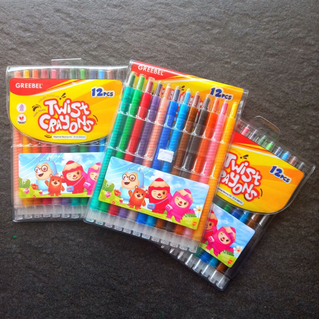 

Crayon Putar Twist Crayon Greebel 12 Warna Panjang ( Set ) [ Original ]