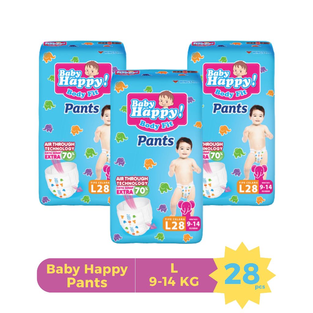 BABY HAPPY PANTS M48 L42 XL38 S56 XXL34 POPOK CELANA JUMBO PPKS