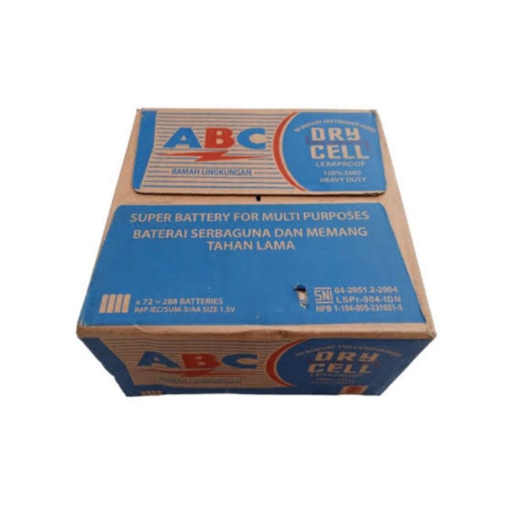 Jlelectro [ Karton 288 Pcs ] Baterai Abc Aa R6 Carbon Zinc - Batre Biru A2