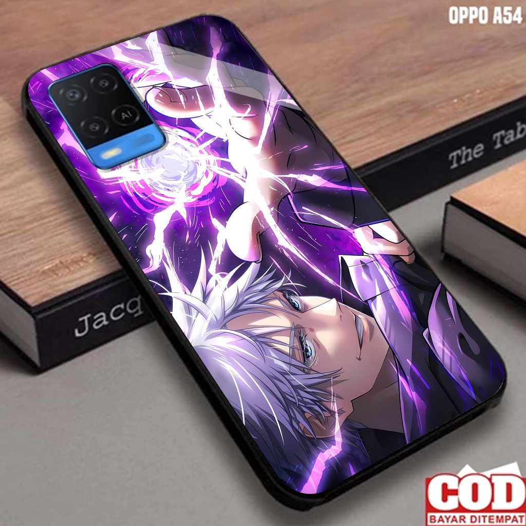 Softcase Glass Oppo A54  - Softcase Motif JUJUTSU KEISAN- Softcase Glossy - Softcase Glass - Softcas