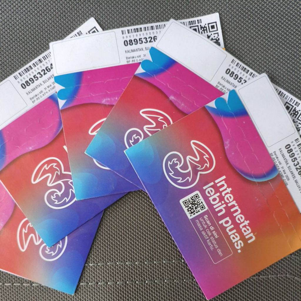 Kartu perdana Tri, bahan inject, kartu data tri