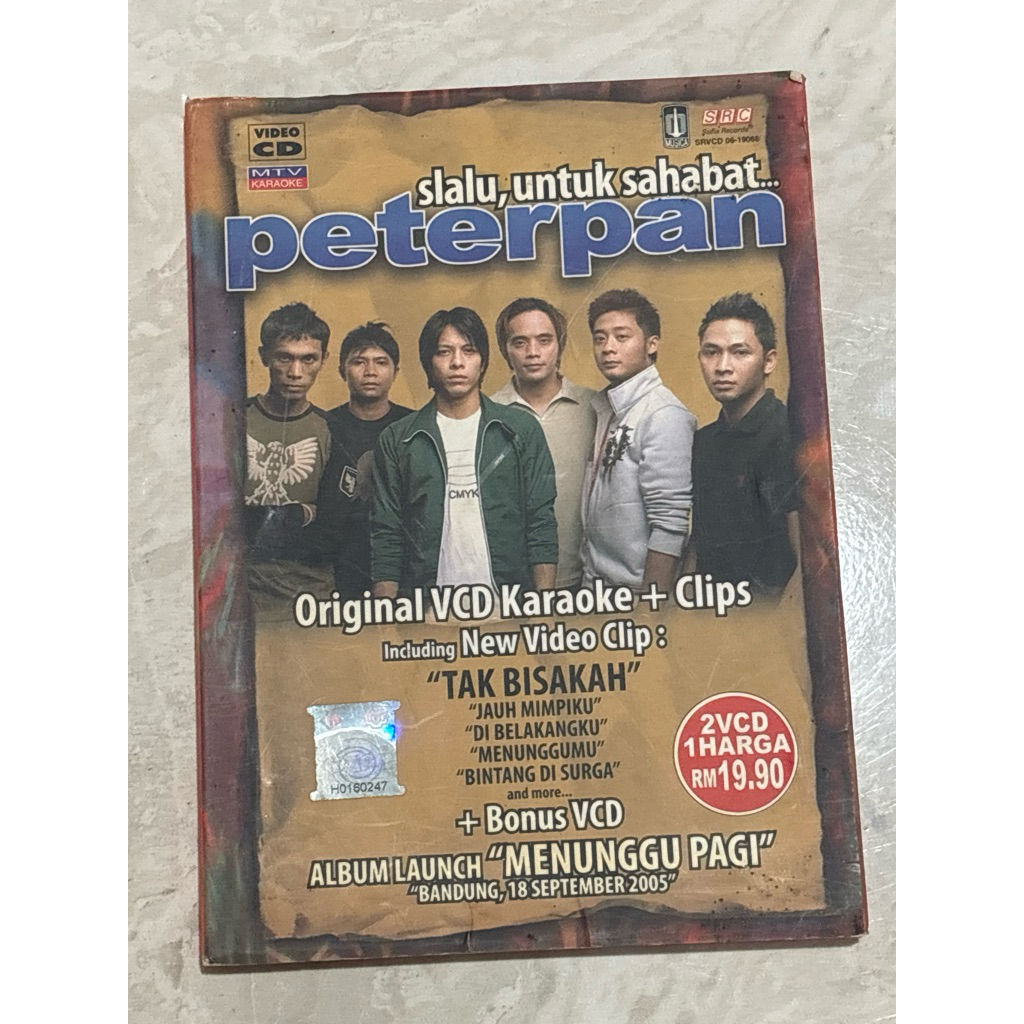 VCD ALBUM PETERPAN SLALU, UNTUK SAHABAT… TAK BISAKAH ORIGINAL