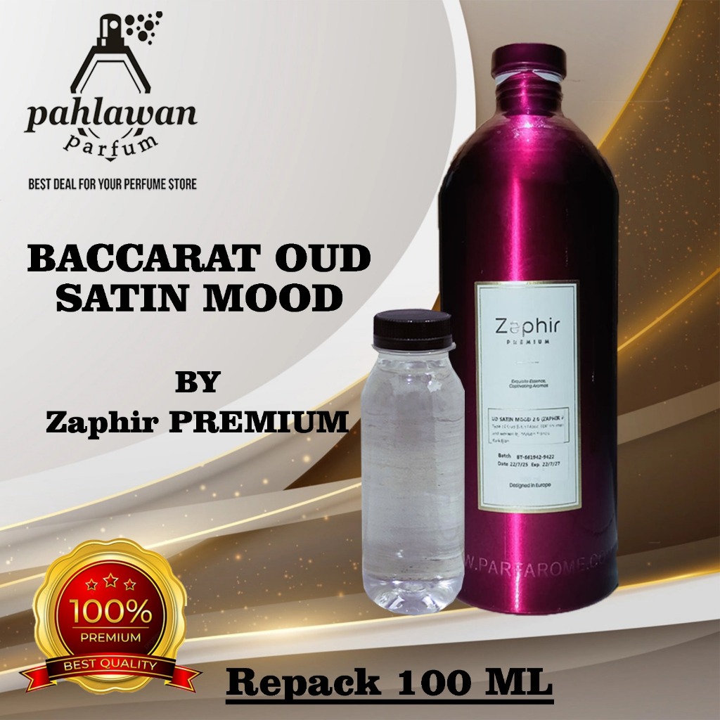 Baccarat Oud Satin Mood Parfarome Premium 100ml Murni Bibit Tidak Segel
