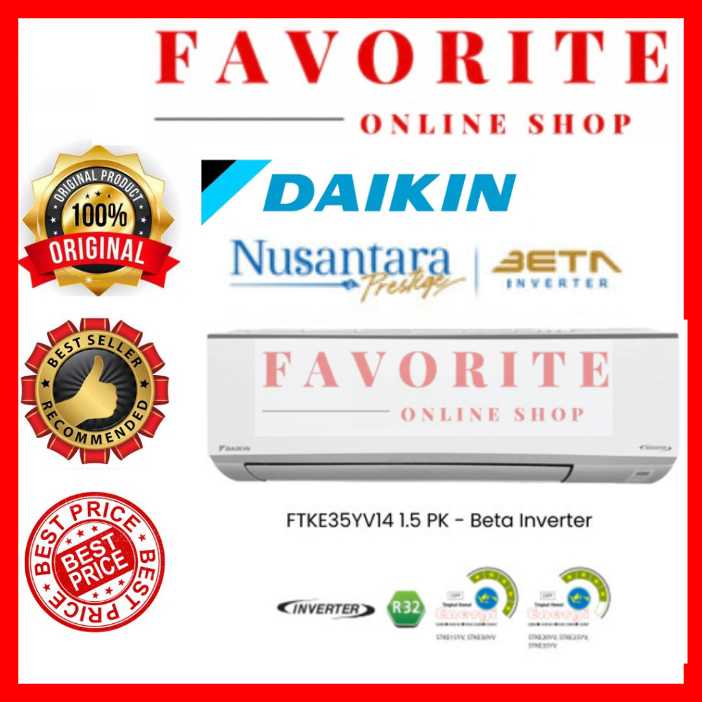 AC DAIKIN 1.5 PK INVERTER / DAIKIN AC 1.5PK BETA INVERTER STKE 35YV14 / DAIKIN BETA INVERTER 35 YV14