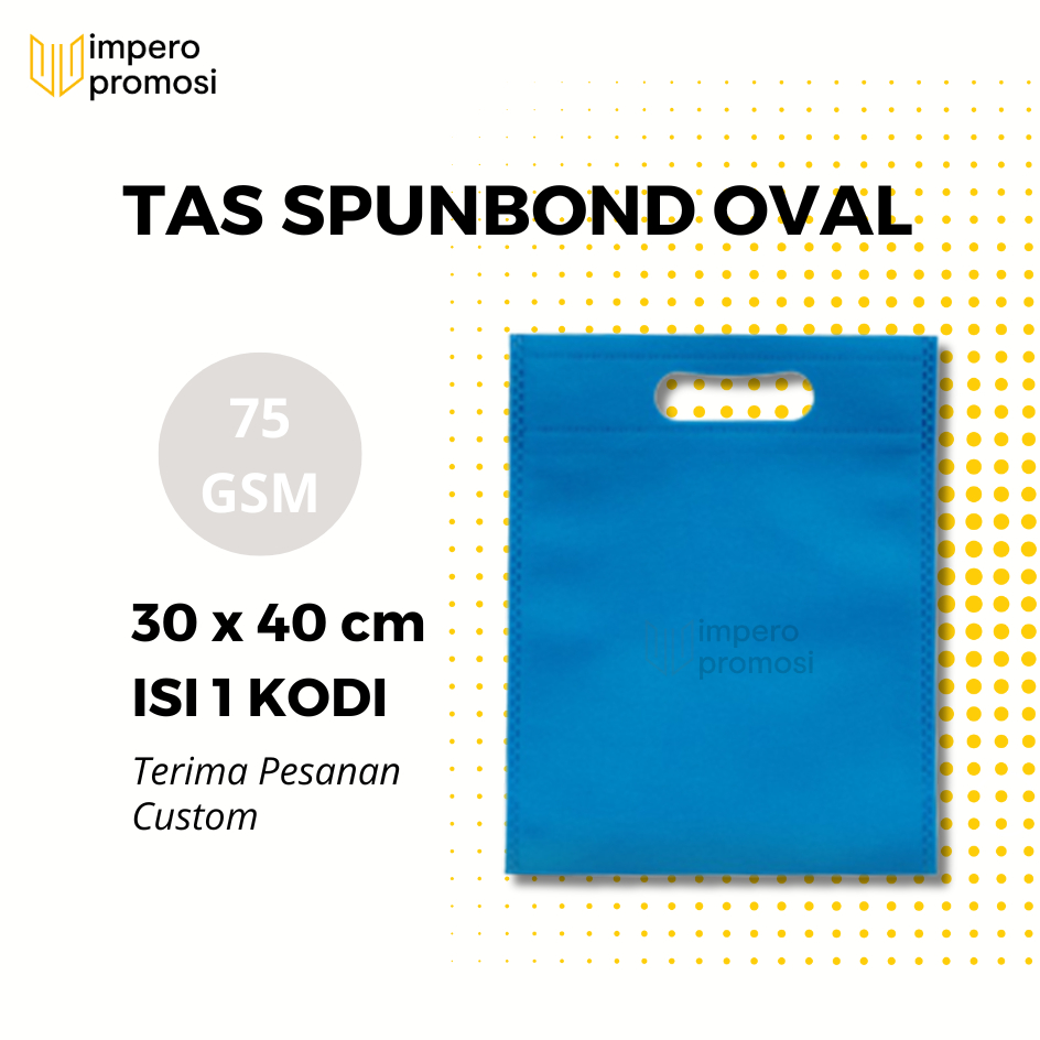 

Impero - GOODIE BAG SPUNBOND OVAL 30x40 Harga Kodian Warna Biru Pocari Kantong Belanja / Souvenir