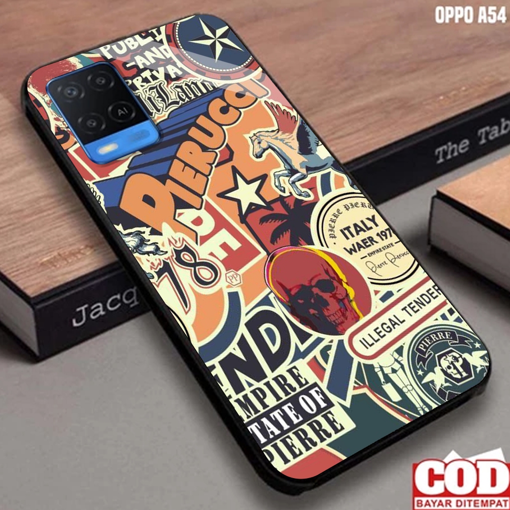 Softcase Glass Oppo A54  - Softcase Motif AESTHETIC  ART - Softcase Glossy - Softcase Glass - Softca