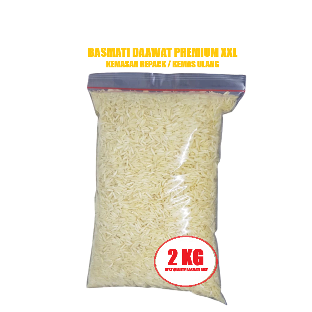 

Beras Basmati DAAWAT PREMIUM XXL Kemasan Repack 2 kg Creamy Sella