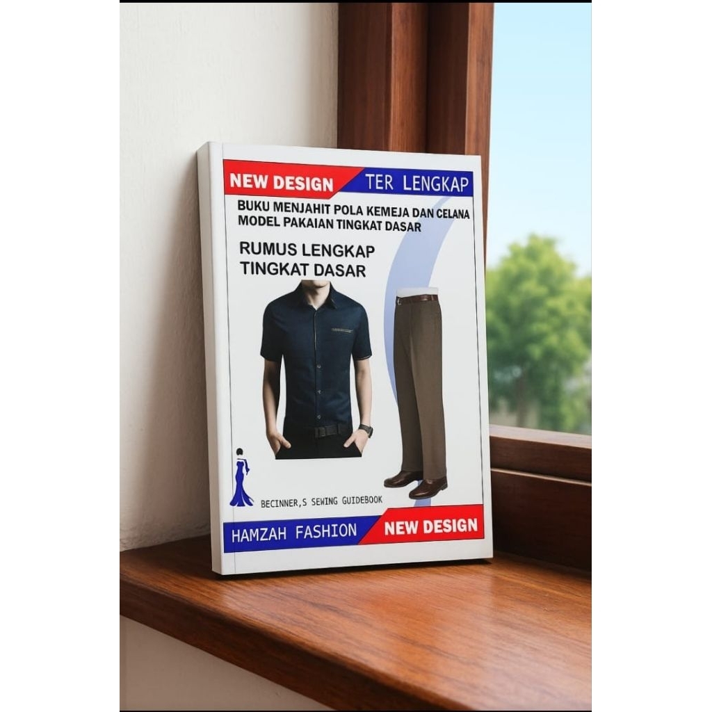 Buku menjahit pola tingkat dasar kemeja dan celana dewasa