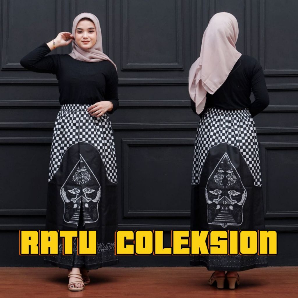 sarung instan santri wanita motif batik gunungan wayang