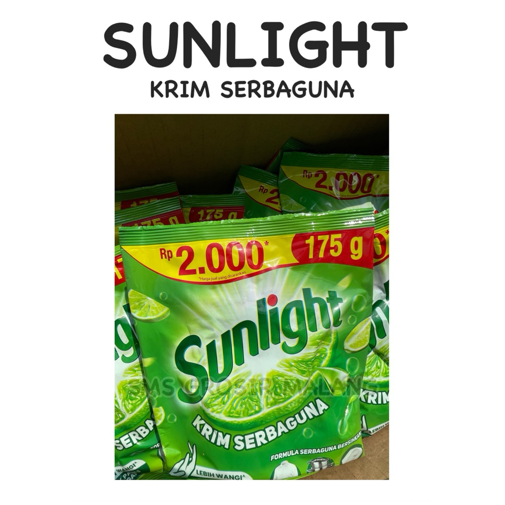 SUNLIGHT CREAM / SUNLIGHT KRIM / SUNLIGHT SERBAGUNA / sabun colek sunlight 175 gram