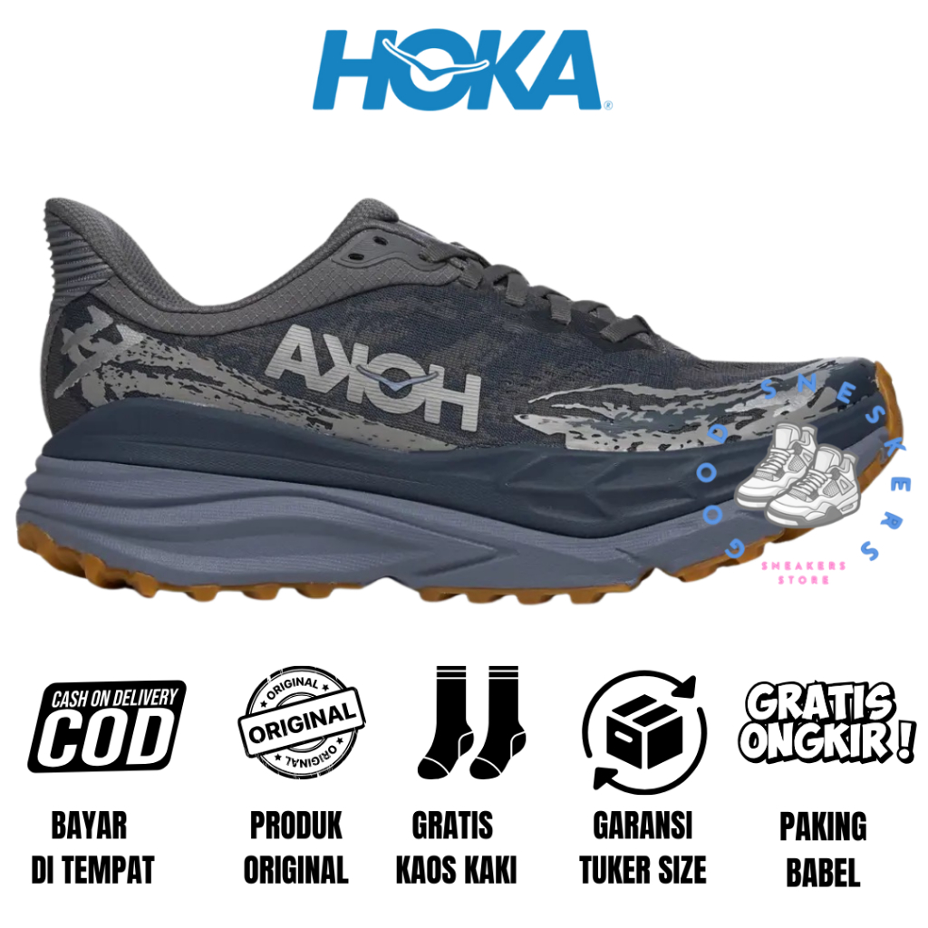 Sepatu Trailrun Hiking Hoka Original Hoka Stinson 7 Dark Grey Original