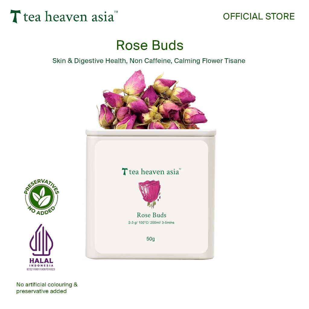 

Tea Heaven Rose Buds Teh Bunga Mawar Tin Canister