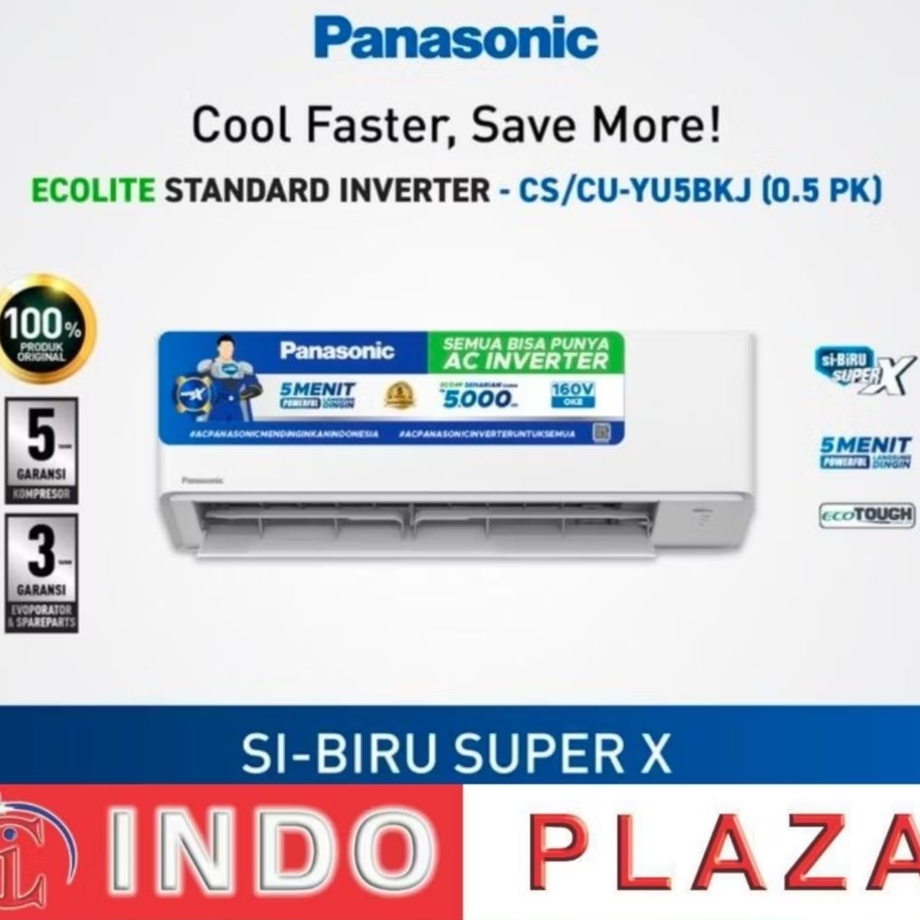 AC PANASONIC INVERTER 1/2 PK CS-YU5BKJ