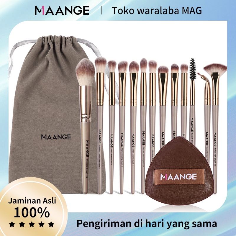 MAANGE 13Pcs Kuas Makeup Brush Set Lembut Eyeshadow Blusher Blending Brush Alat Kuas Makeup