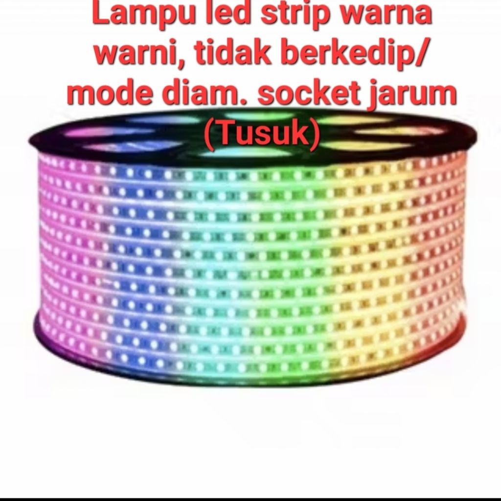 Lampu Led Strip RGB Diam/Tidak Berkedip.adaptor Tusuk/Jarum