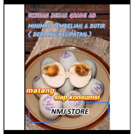 

TELUR ASIN MASIR BERMINYAK (6 Butir) FREE PACKING