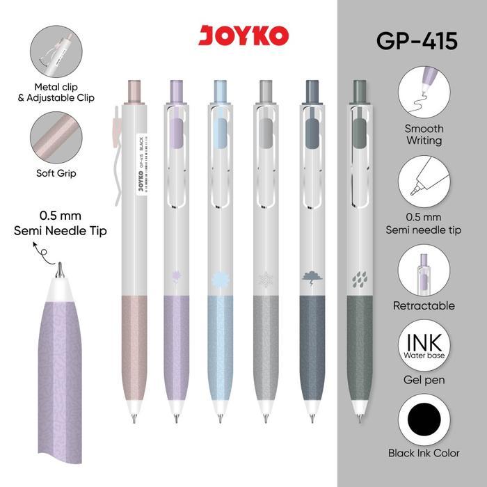 

Gel Pen Pulpen Pena Joyko GP-415 Jumbo Refill Gel 0.5 mm (1 kotak isi 12 pcs)