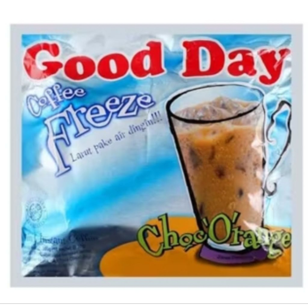 

Good day freeze CHOC ORANGE kopi instan 3 in 1, 1renceng 10 sachet 30gr