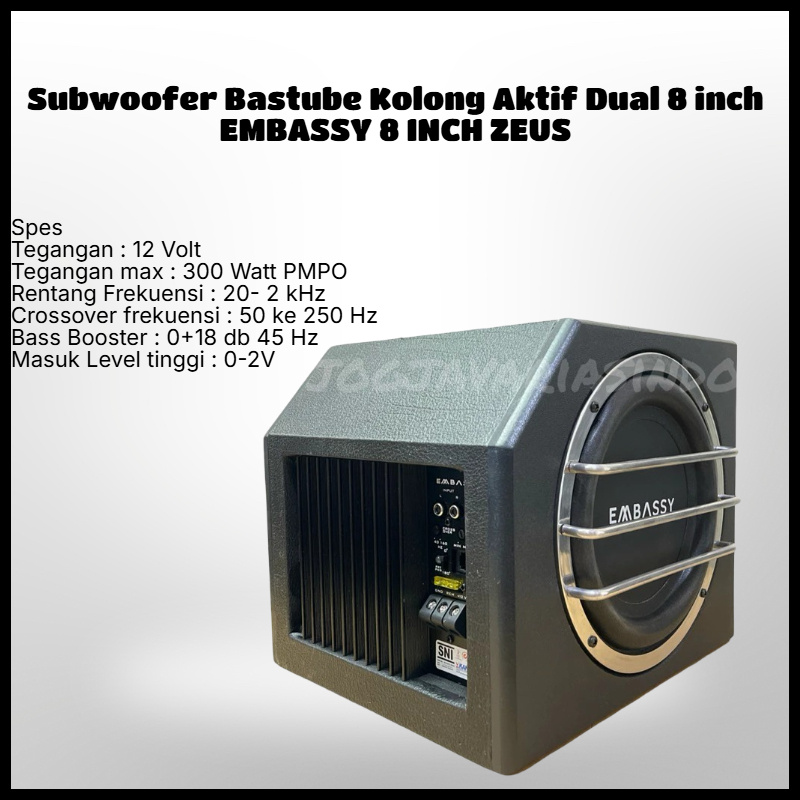Bastube Embassy Double Subwoofer 8 inch Aktif Subwoofer Embassy ZEUS