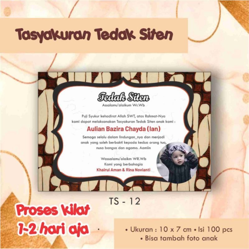 

[20 pcs] Stiker Tasyakuran Acara Tedak Siten / Syukuran