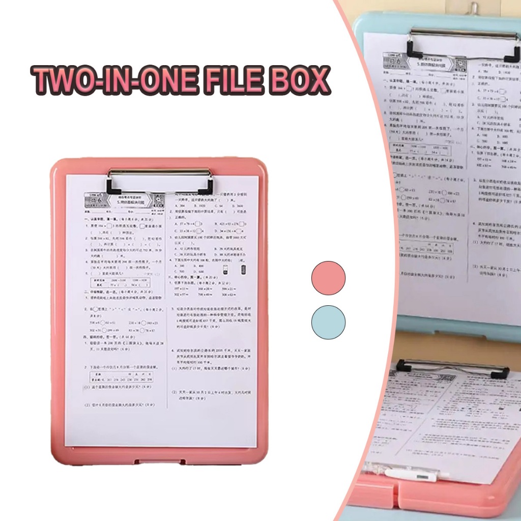

1PC clipboard a4 Tempat pena terintegrasi berkapasitas besar Papan Jalan 2in1 KOTAK PENYIMPANAN