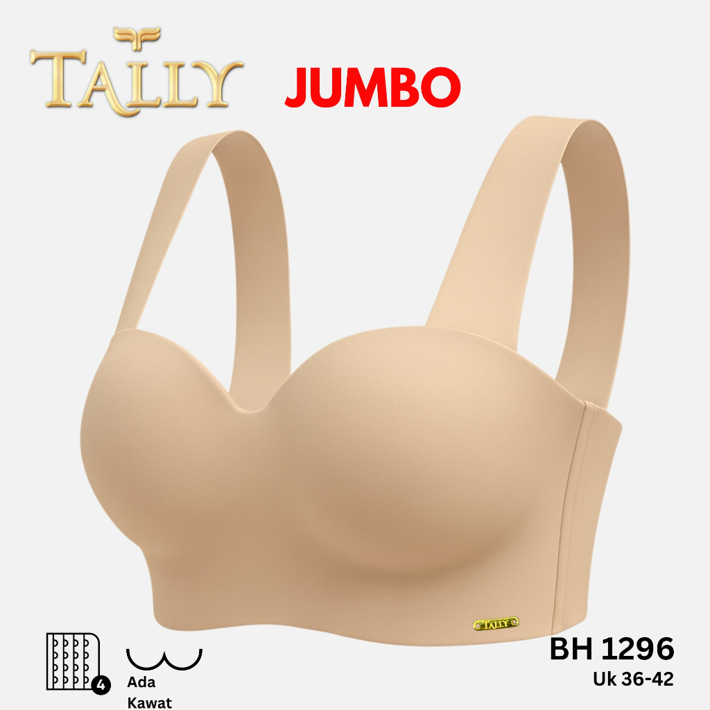 Promo Tally Sarwendah Bh 1296 Bra Wanita Jumbo Ada Kawat Busa Tipis Bahan Nilon Seamless Cup C - D