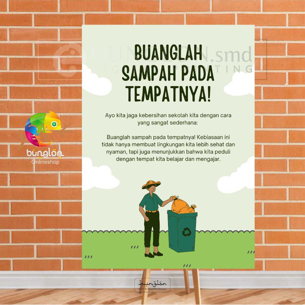 

Poster Buanglah Sampah Pada Tempatnya Model Hijau