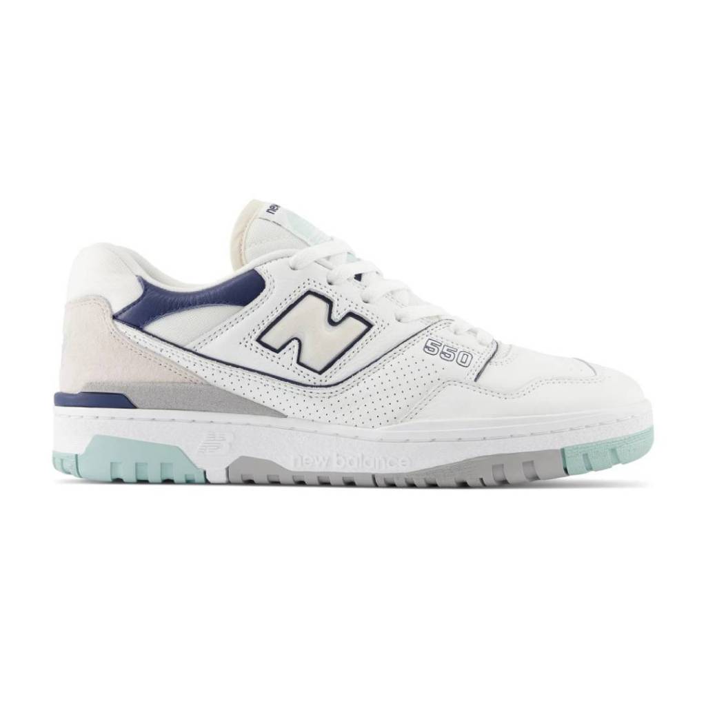 New Balance 550 White/Winter Fog/Navy Sneakers Pria ORIGINAL