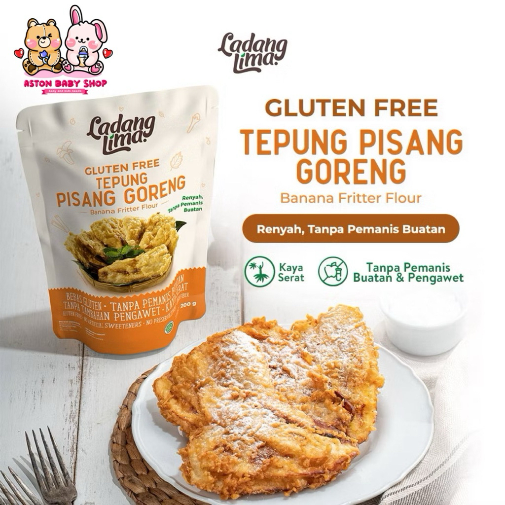 

Ladang Lima Tepung Pisang Goreng 200gr 100% Gluten Free Bebas Terigu / Tepung Goreng Pisang Bebas Gluten