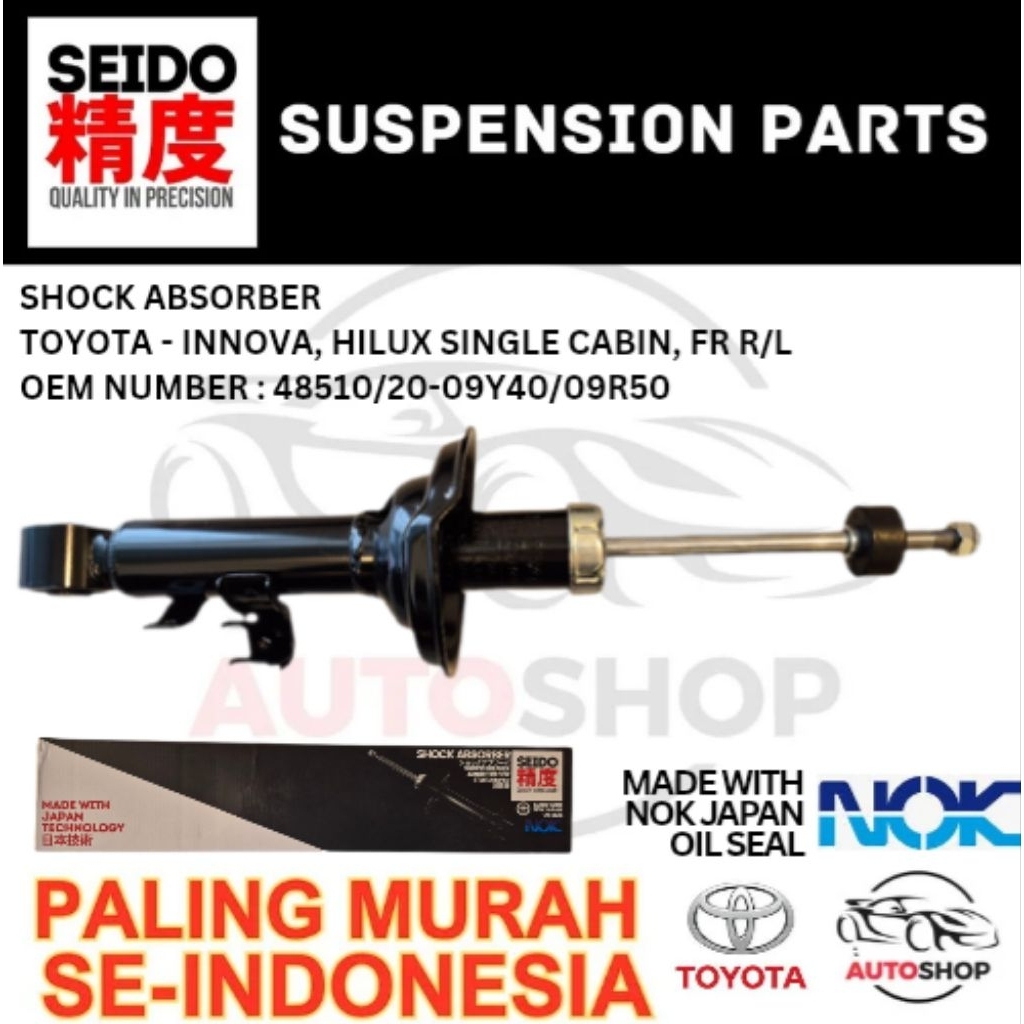 SHOCK BREAKER DEPAN 48510/20-09Y40/09R50 TOYOTA INOVA,HILUX SINGLE CABIN SEIDO