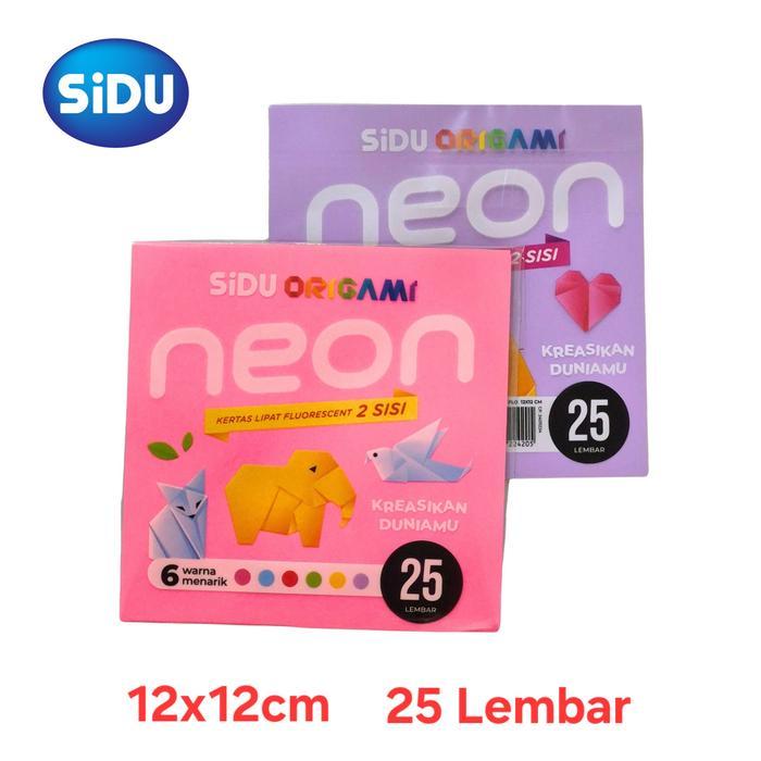 

ORIGAMI / KERTAS LIPAT 12 X 12 SIDU 25 LEMBAR NEON 2 SISI / BOLAK BALIK / DOUBLE SIDED
