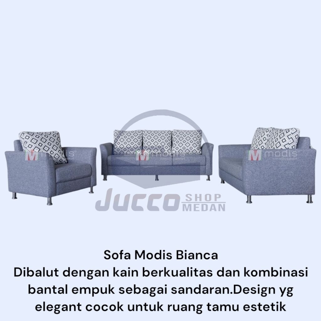 [ JUCCO ] Sofa Tamu Modis Bianca 321 - Sofa Tamu Minimalis - Sofa Modis Balut Kain berkualitas - Sof