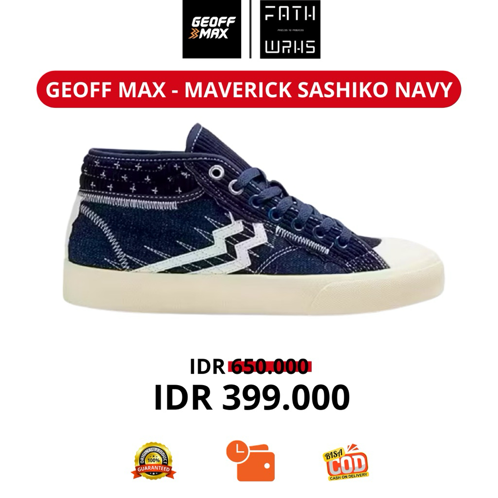 Sepatu Geoff Max Original - Maverick Sashiko Navy | Shoes | Sepatu | Sneakers | Sepatu Pria Wanita