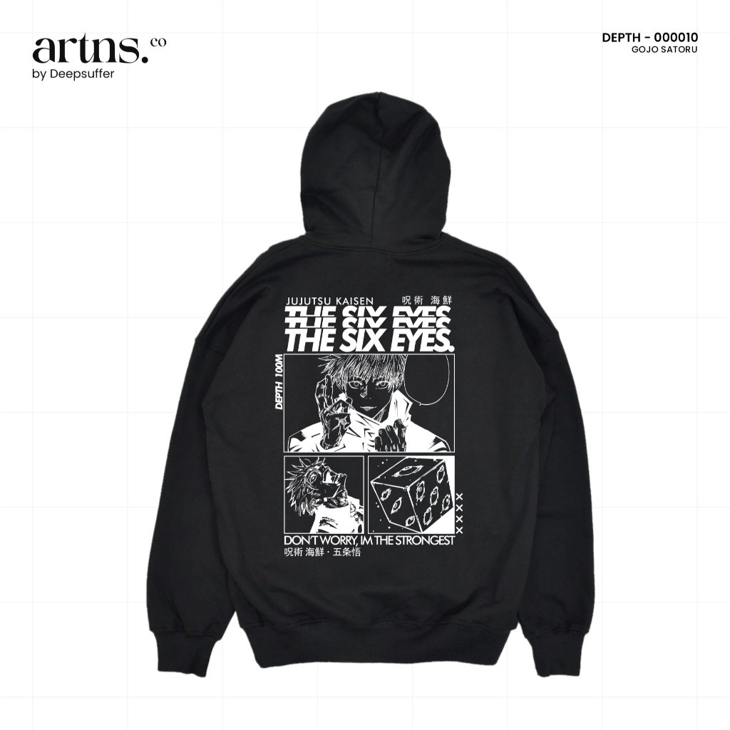 Hoodie artns Hitam - Gojo Satoru