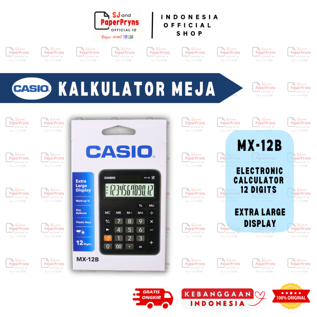 

Kalkulator Meja - Desk Calculator Casio MX-12B / 12 Digit [ORIGINAL]