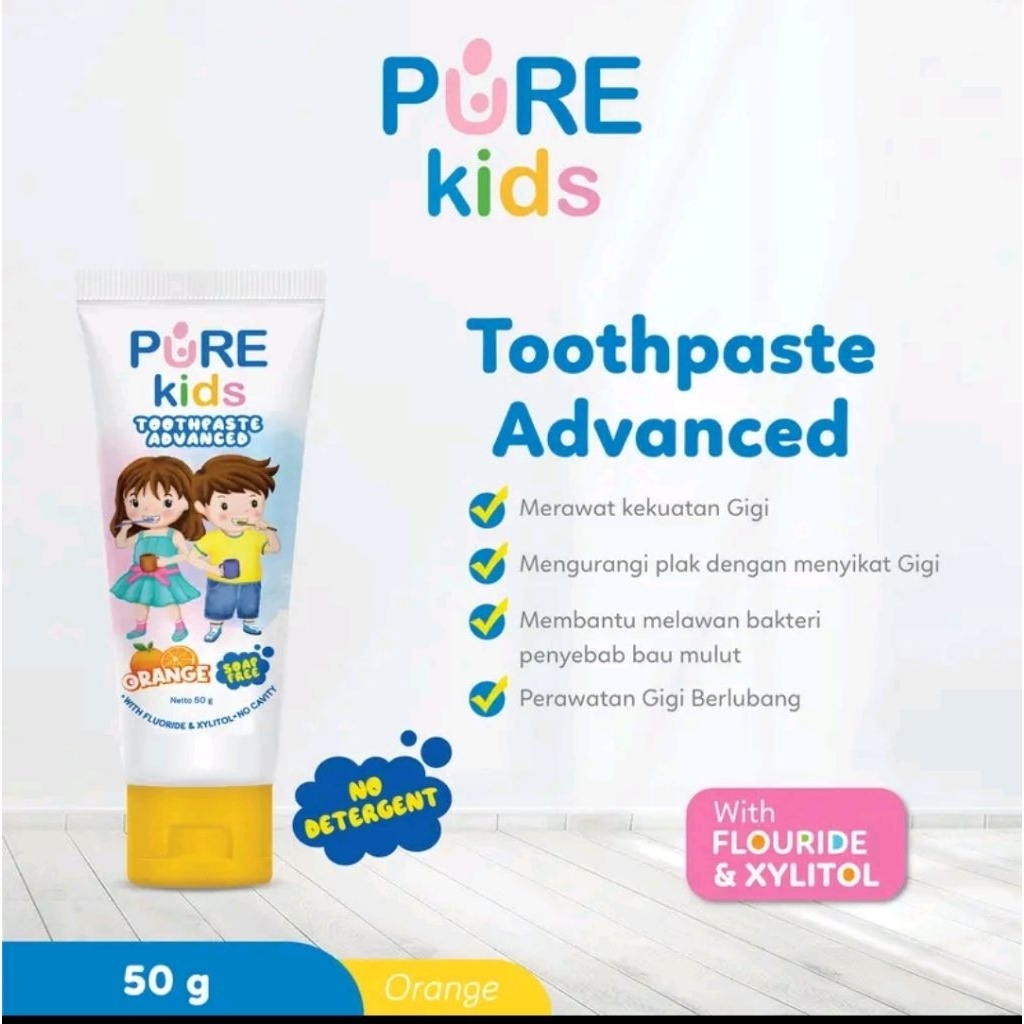 Pure Kids Toothpaste Advance With Fluoride & Xylitol 50gr