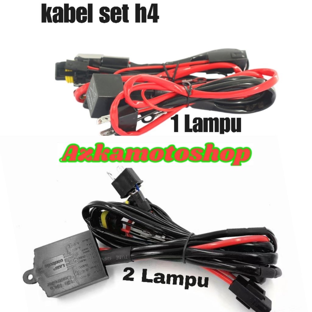KABEL RELAY SET LAMPU MOBIL LED & HID H4 HI LOW / BILED PROJECTOR