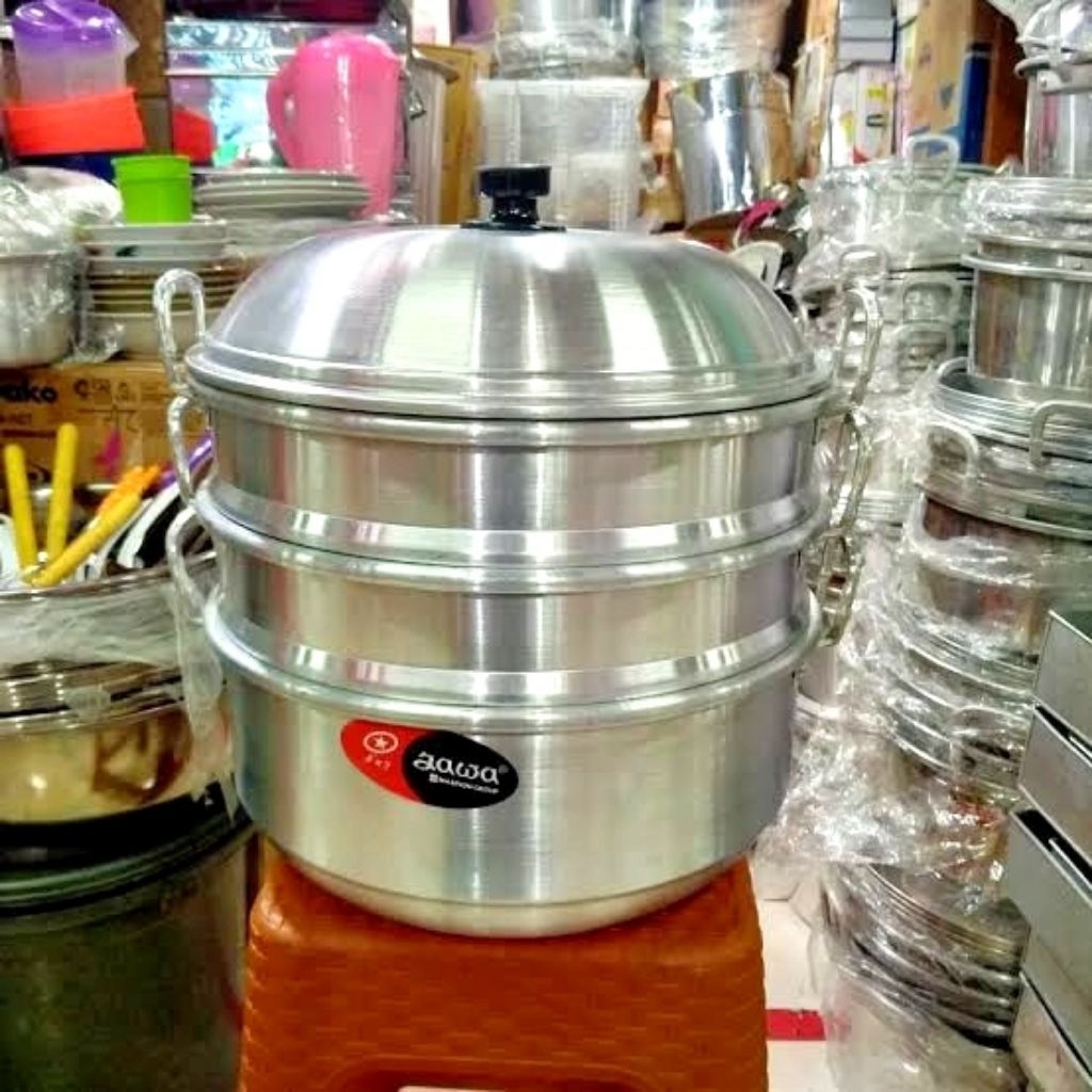 Langseng kukusan jawa maspion 36cm 40cm / panci kukusan aluminium / kalakat / panci 3 susun kukusan 